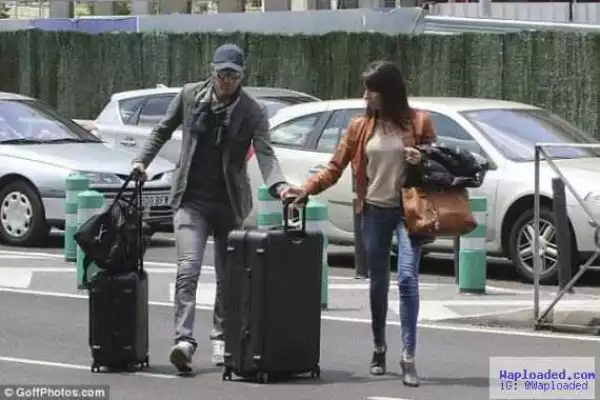 Real Madrid coach Zinedine Zidane and wife Veronique fly out of Madrid for holiday (photos)